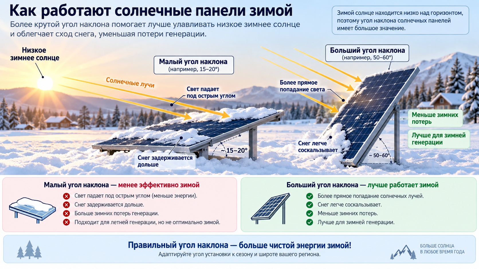 Зимний угол наклона